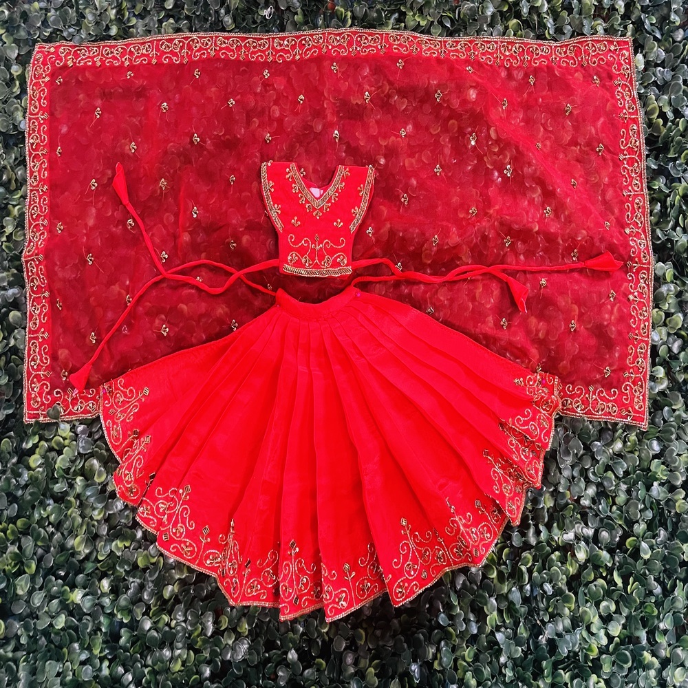 Red Lehenga Choli dress for mata rani
